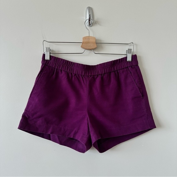 J.CREW -Plum Cotton Shorts (Size:4) - Picture 1 of 5